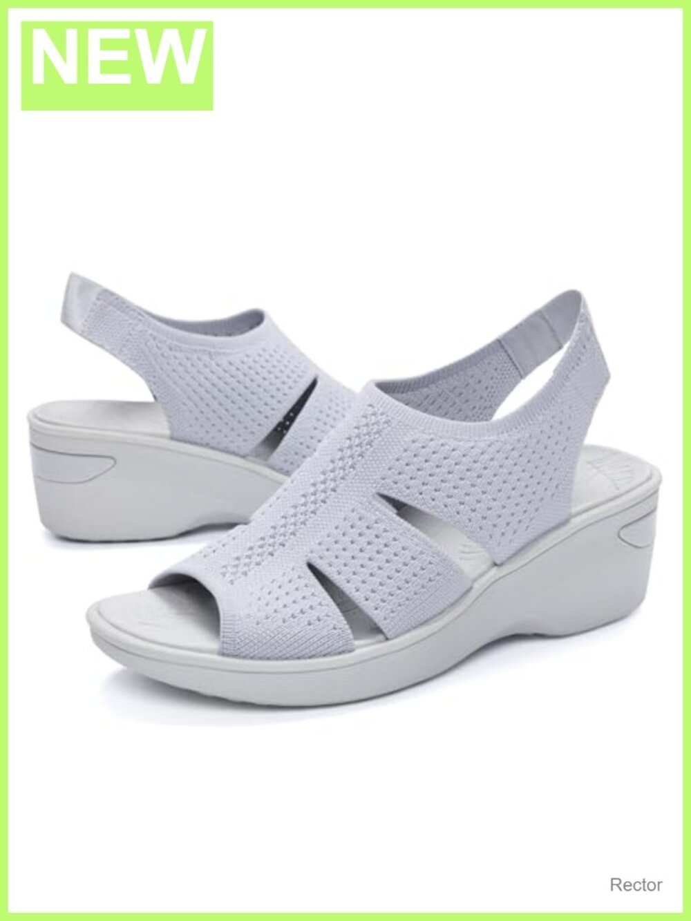 Women Wedge Sandals Peep Toe Slingback Arch Support Memory Foam Knit